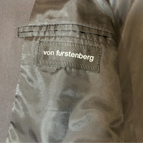 von furstenberg black men’s dinner jacket suit blazer coat w/metal buttons. 46R - Picture 12 of 15